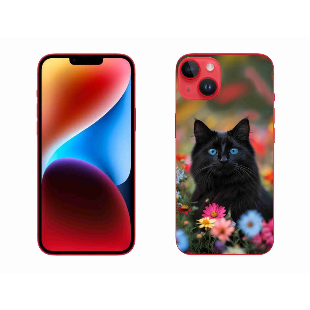 Gelový kryt mmCase na iPhone 14 Plus - černé kotě 4