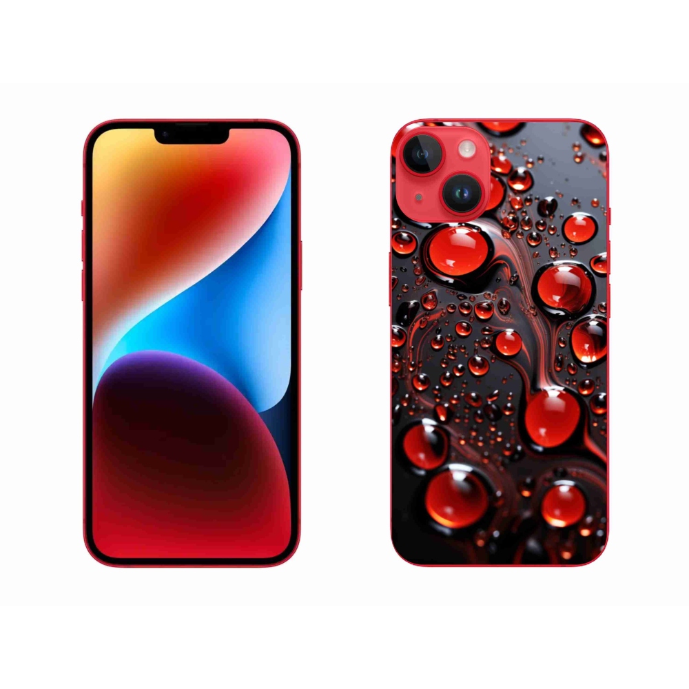 Gelový kryt mmCase na iPhone 14 Plus - červené kapky 2