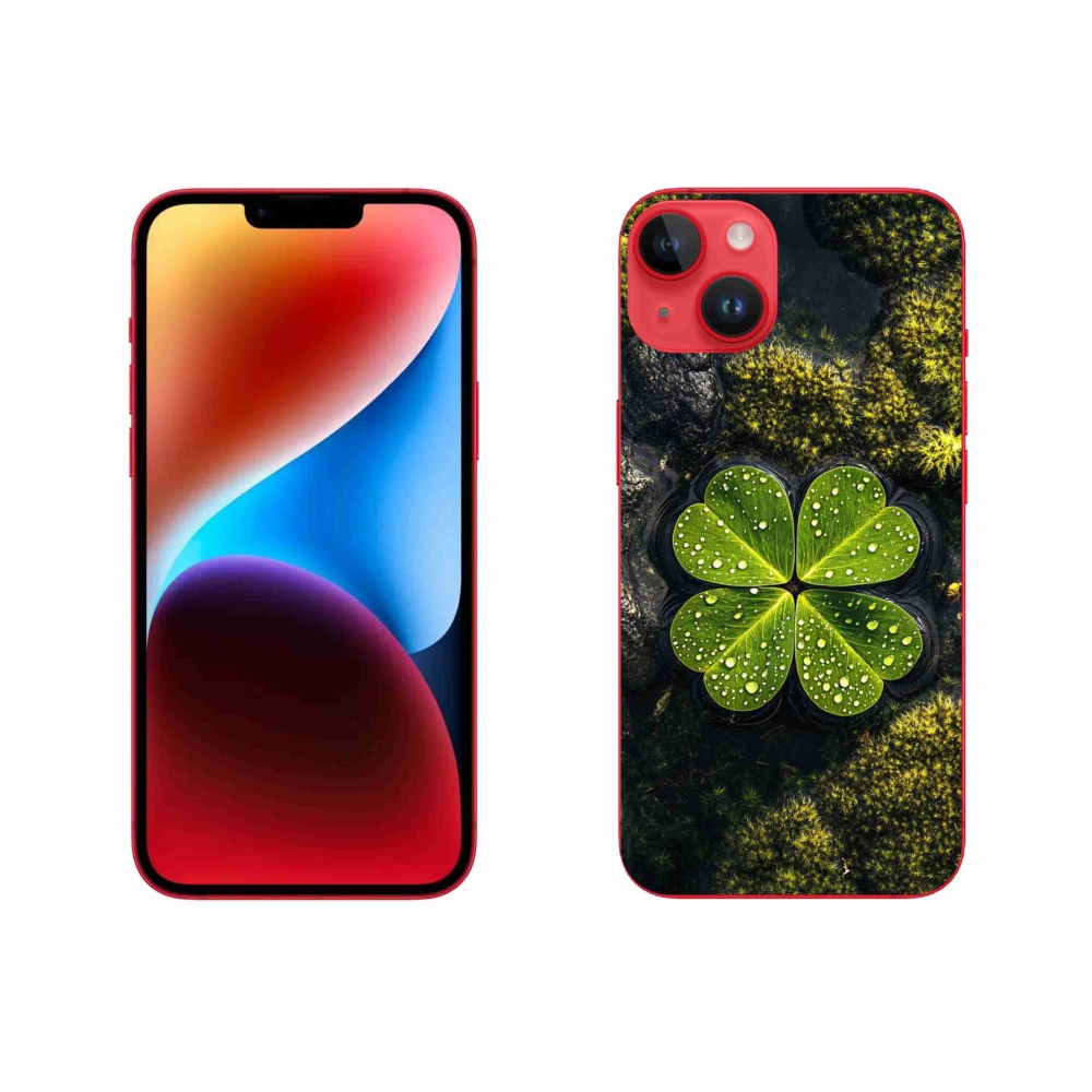 Gelový kryt mmCase na iPhone 14 Plus - čtyřlístek