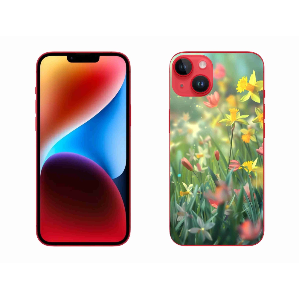 Gelový kryt mmCase na iPhone 14 Plus - jarní květy