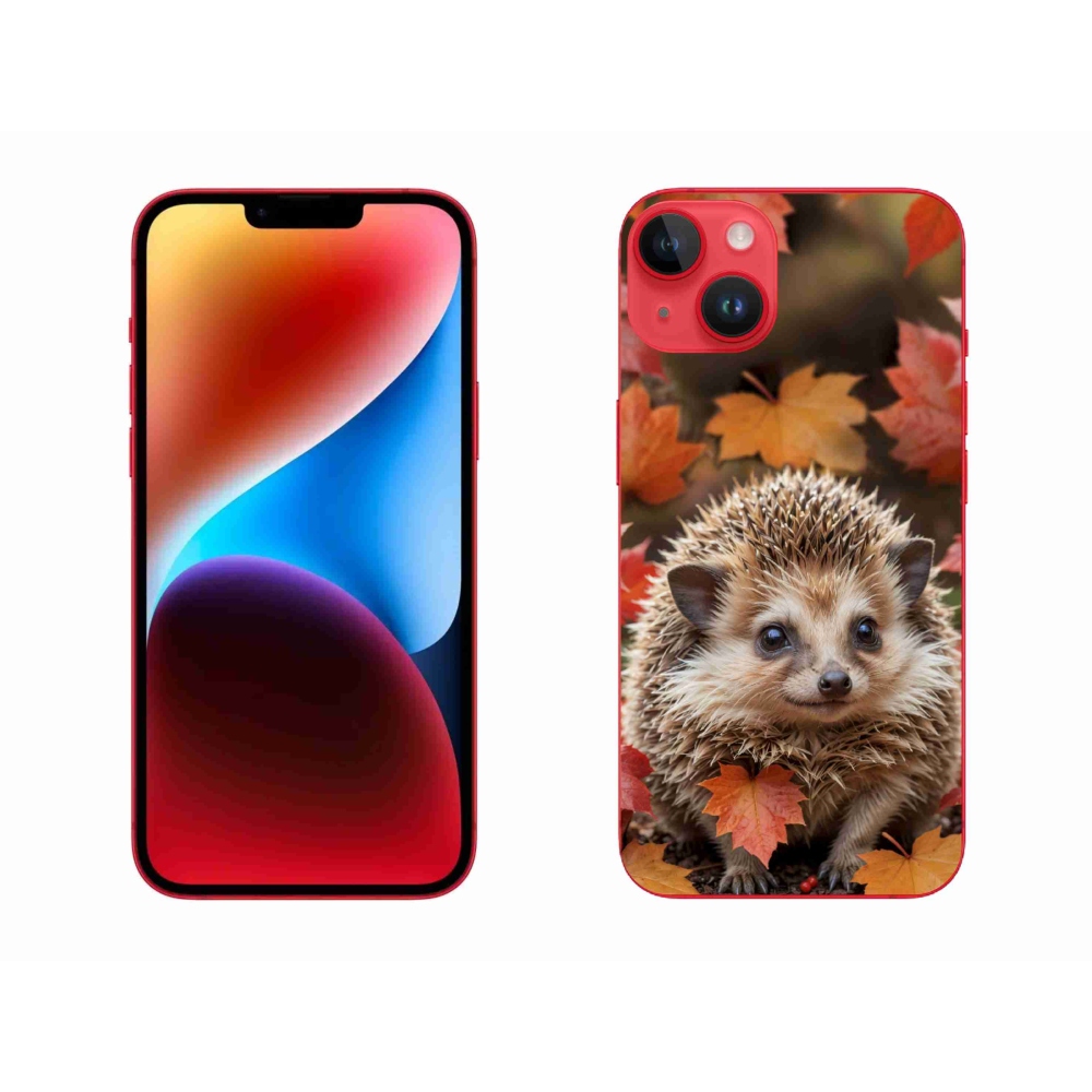 Gelový kryt mmCase na iPhone 14 Plus - ježek v listí