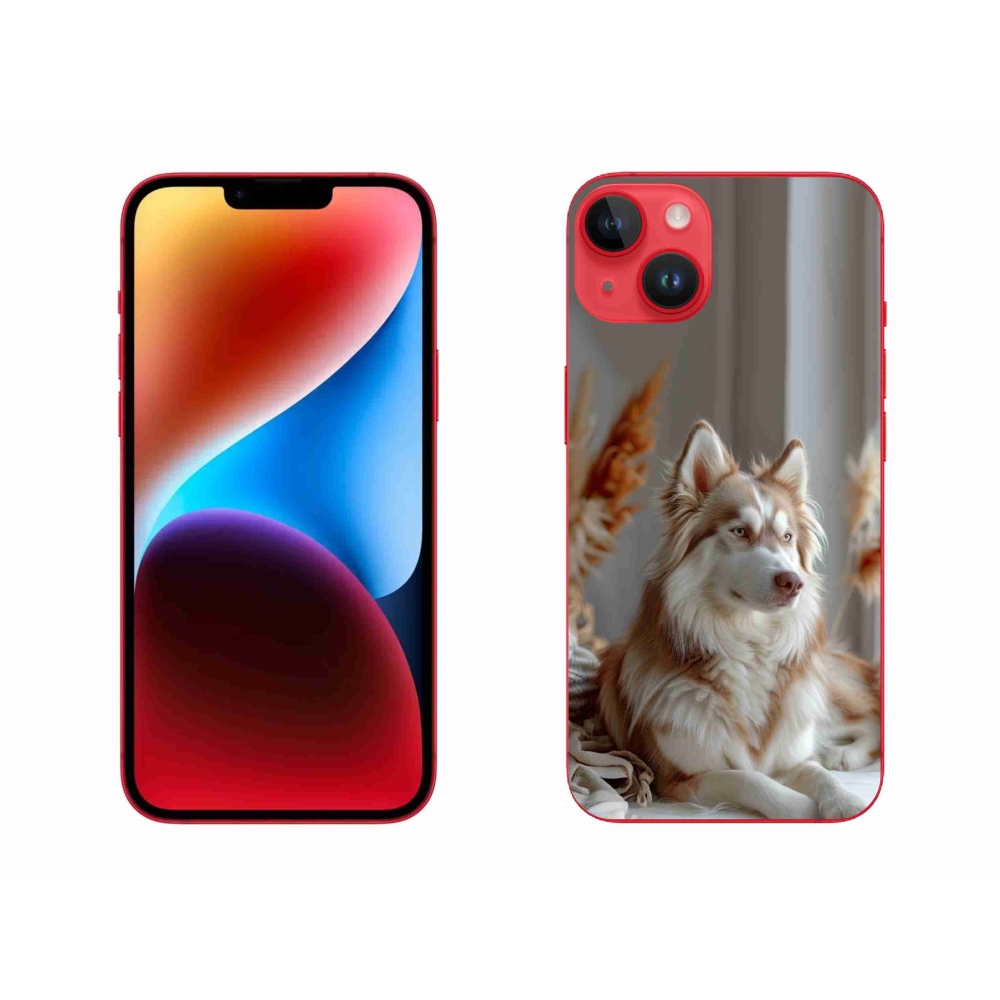 Gelový kryt mmCase na iPhone 14 Plus - klidný sibiřský husky