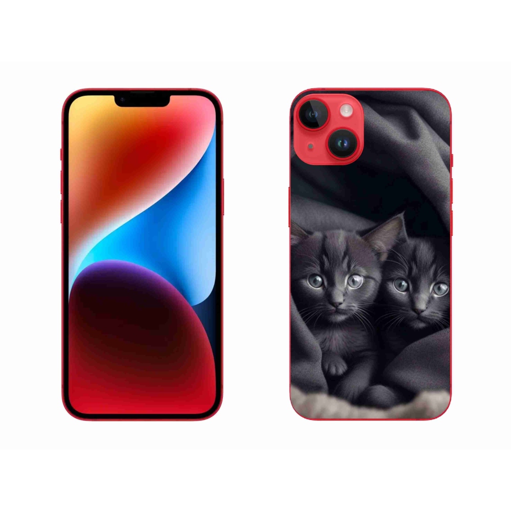 Gelový kryt mmCase na iPhone 14 Plus - kočičí duo