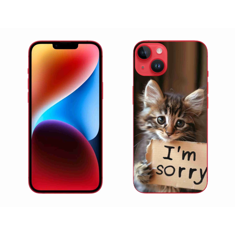 Gelový kryt mmCase na iPhone 14 Plus - kočíčí omluva