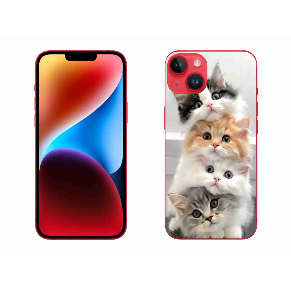 Gelový kryt mmCase na iPhone 14 Plus - kočičí parta