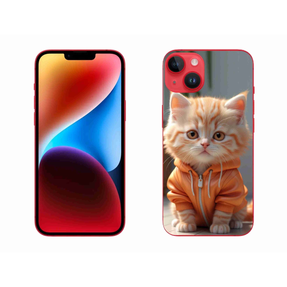 Gelový kryt mmCase na iPhone 14 Plus - kotě v mikině