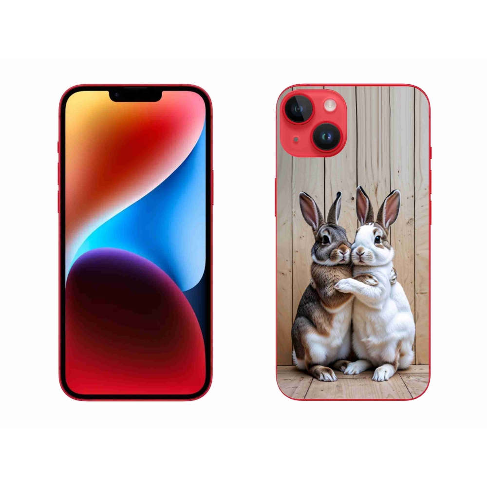 Gelový kryt mmCase na iPhone 14 Plus - králičí pár
