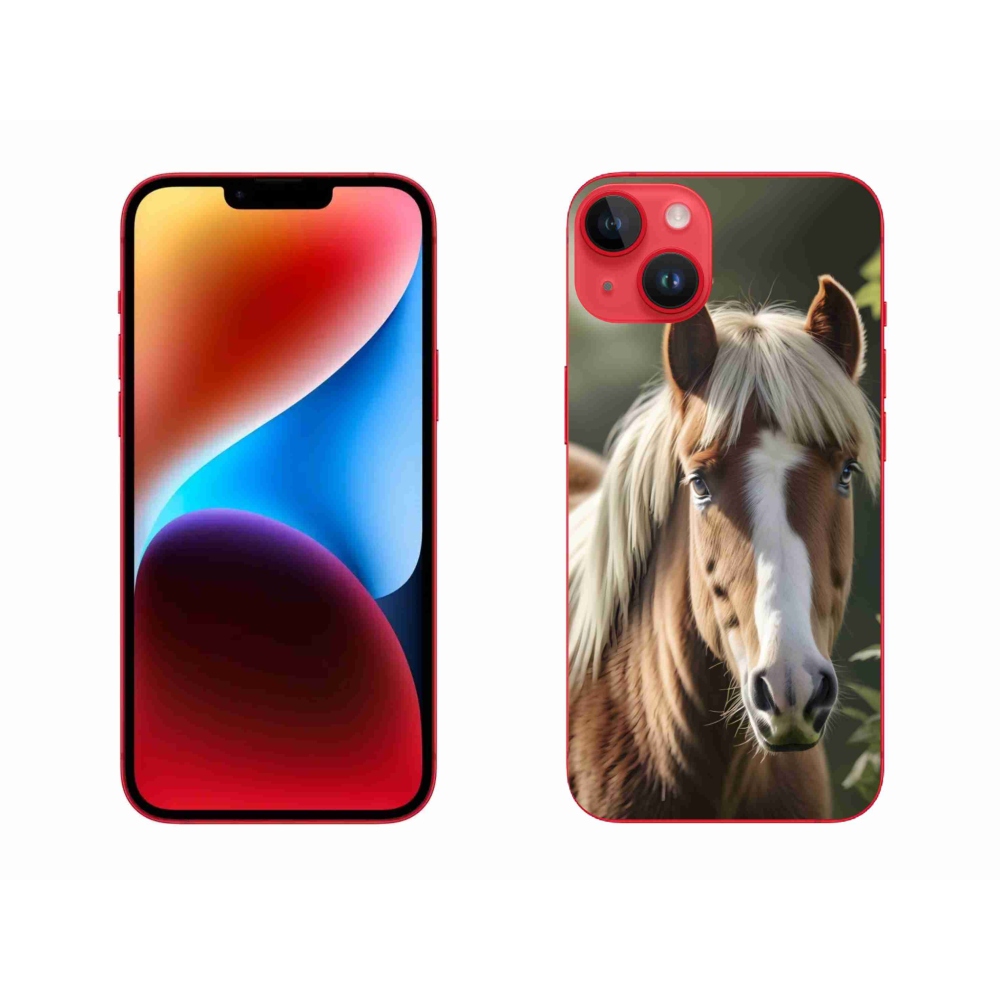 Gelový kryt mmCase na iPhone 14 Plus - kůň se světlou hřívou