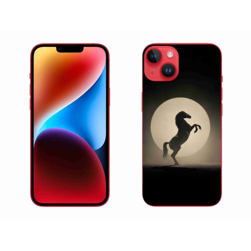 Gelový kryt mmCase na iPhone 14 Plus - kůň v siluetě