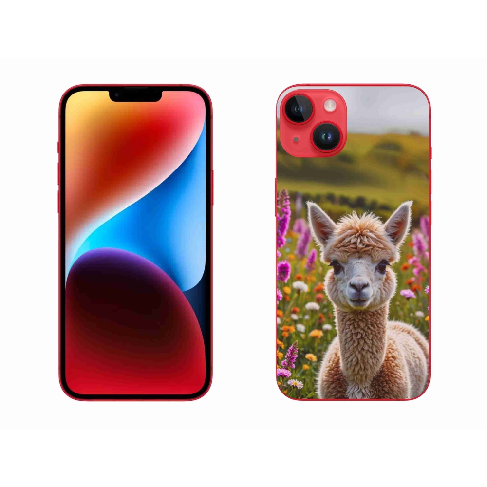 Gelový kryt mmCase na iPhone 14 Plus - lama na louce
