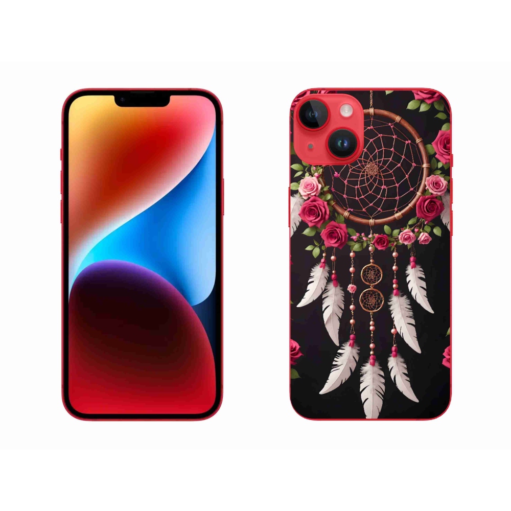 Gelový kryt mmCase na iPhone 14 Plus - lapač snů s růžemi