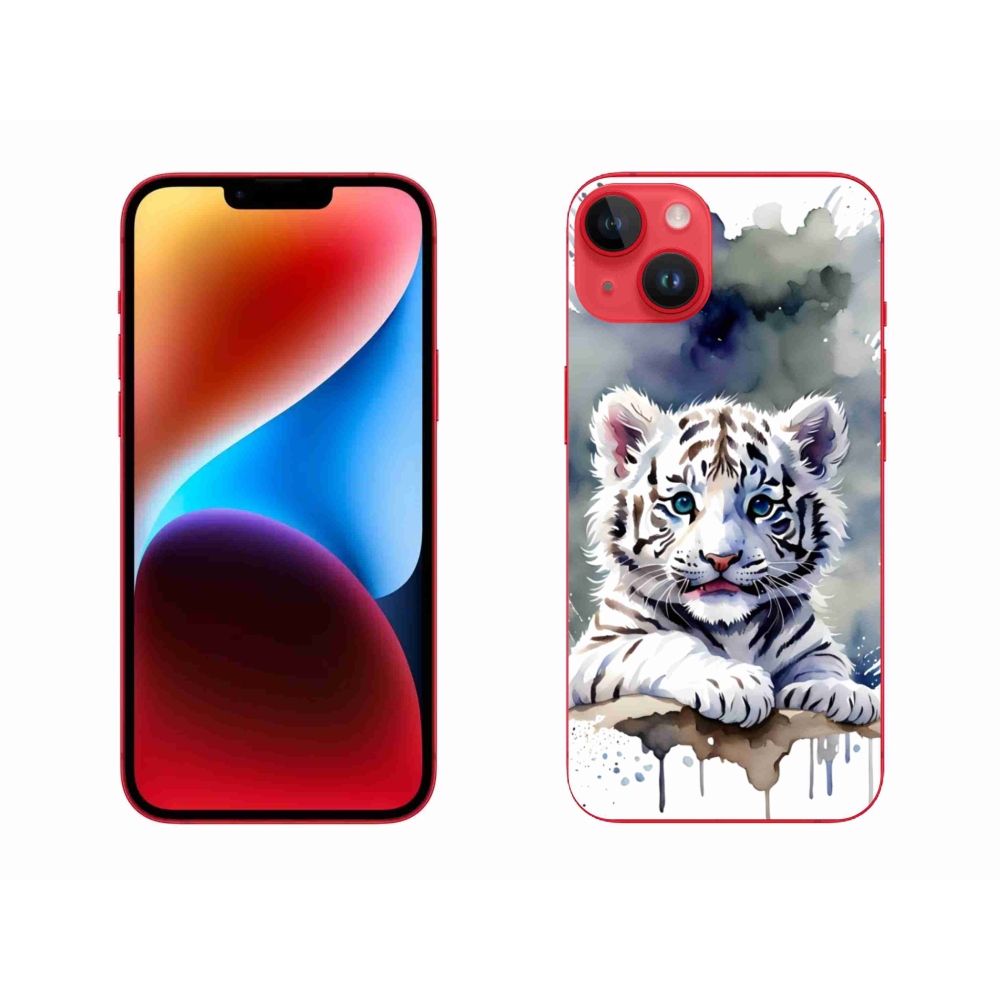 Gelový kryt mmCase na iPhone 14 Plus - mládě bílého tygra
