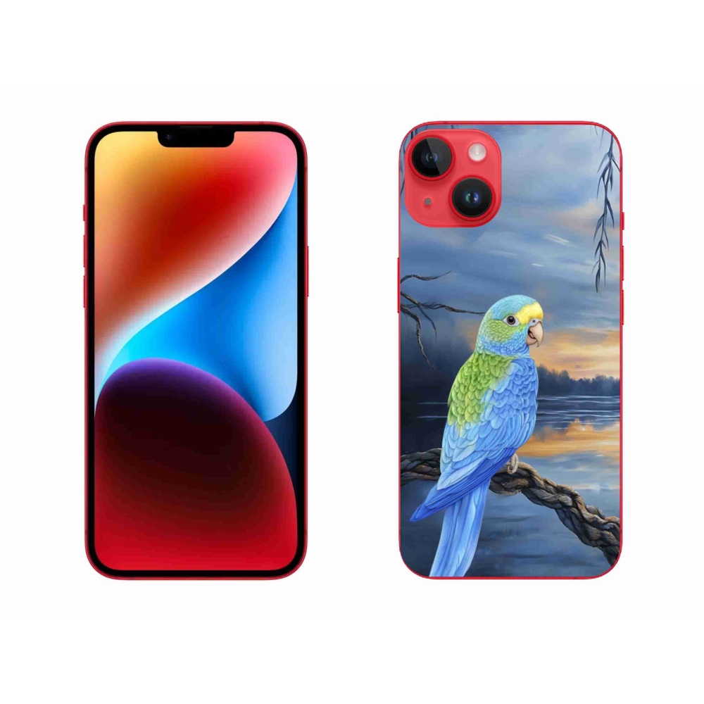 Gelový kryt mmCase na iPhone 14 Plus - modrý papoušek