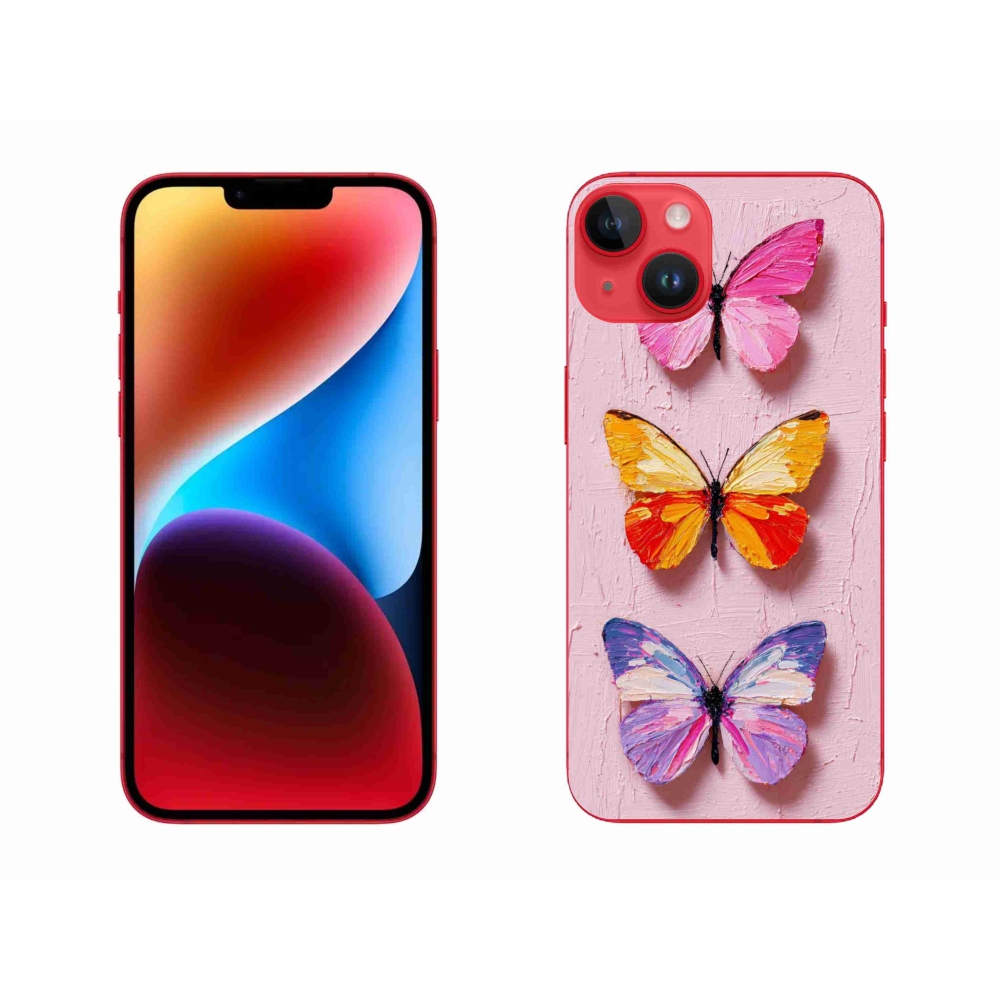 Gelový kryt mmCase na iPhone 14 Plus - motýlí trojice