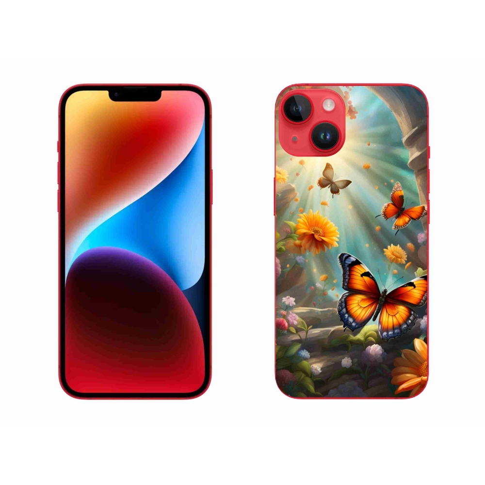 Gelový kryt mmCase na iPhone 14 Plus - motýlí zahrada 2