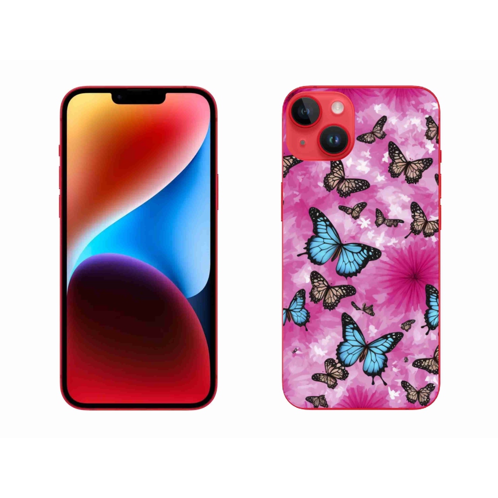 Gelový kryt mmCase na iPhone 14 Plus - motýlí zahrada