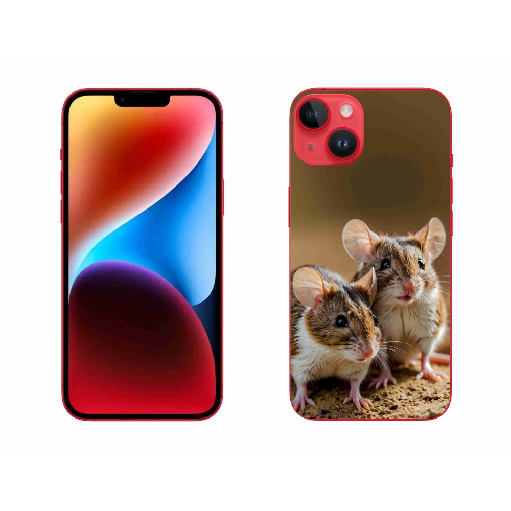 Gelový kryt mmCase na iPhone 14 Plus - myší duo