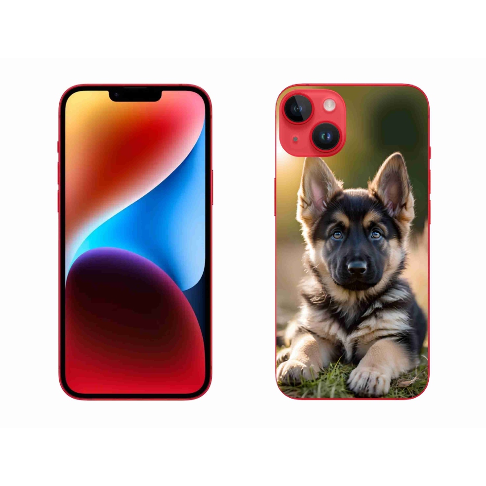 Gelový kryt mmCase na iPhone 14 Plus - německý ovčák v přírodě