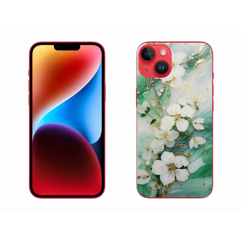 Gelový kryt mmCase na iPhone 14 Plus - něžné květy