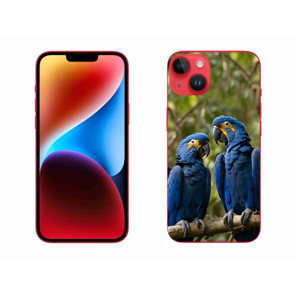 Gelový kryt mmCase na iPhone 14 Plus - papouščí duo