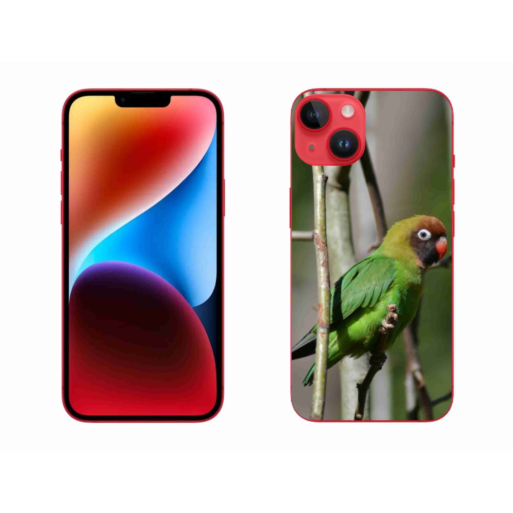 Gelový kryt mmCase na iPhone 14 Plus - papoušek agapornis
