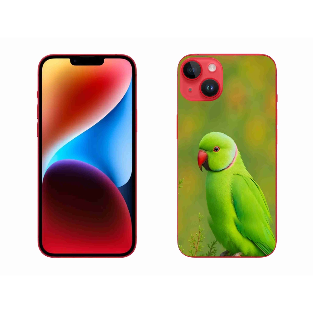 Gelový kryt mmCase na iPhone 14 Plus - papoušek alexandr 2