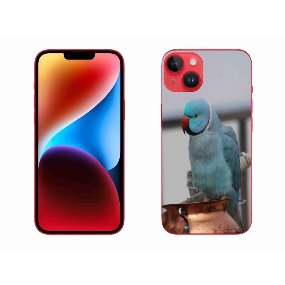 Gelový kryt mmCase na iPhone 14 Plus - papoušek alexandr modrý