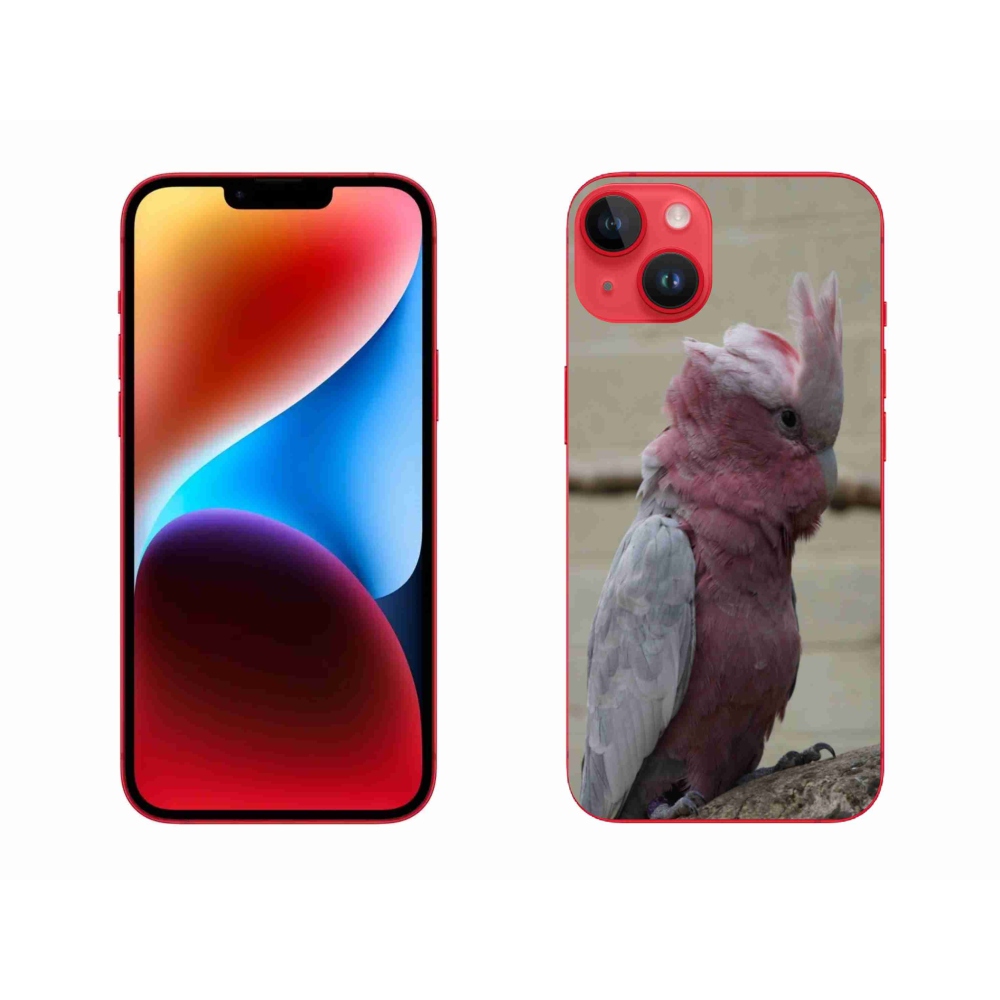 Gelový kryt mmCase na iPhone 14 Plus - papoušek kakadu růžový