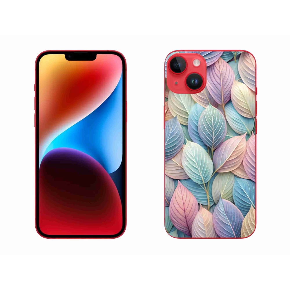 Gelový kryt mmCase na iPhone 14 Plus - pastelové listy