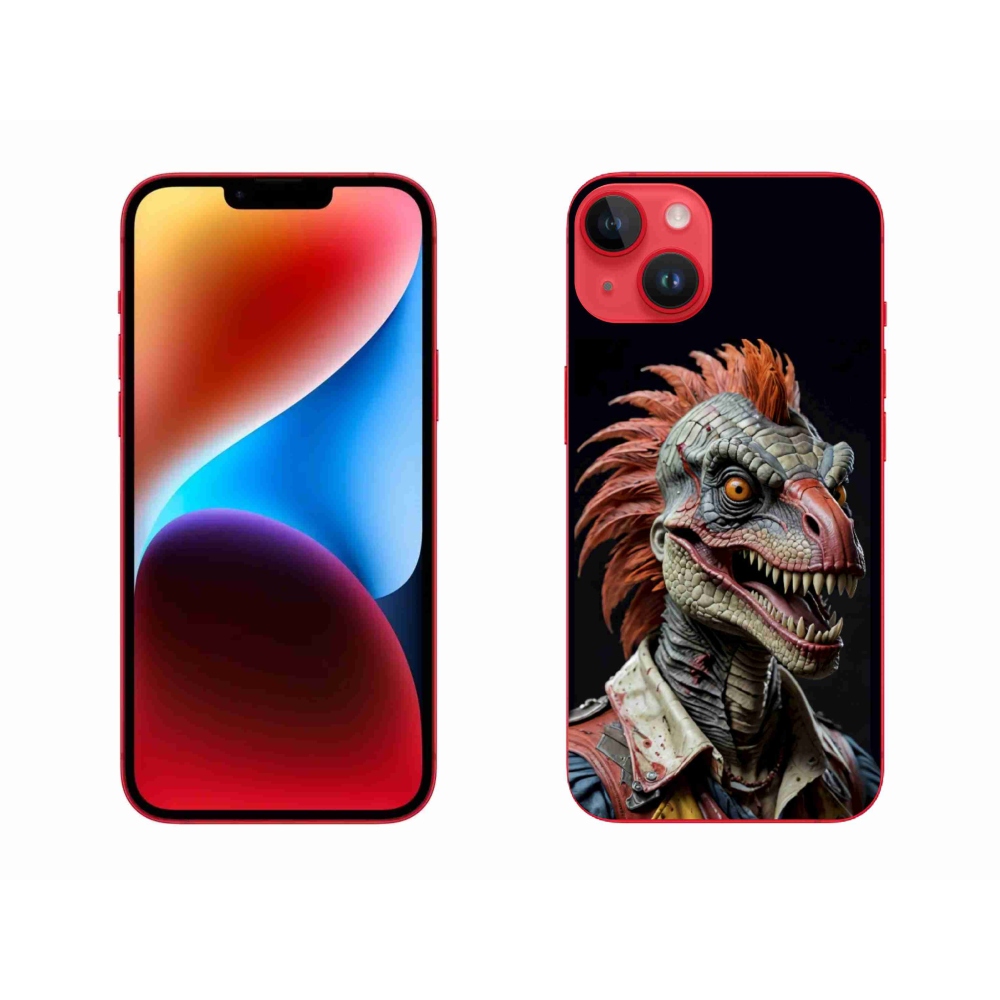 Gelový kryt mmCase na iPhone 14 Plus - punk dinosaurus