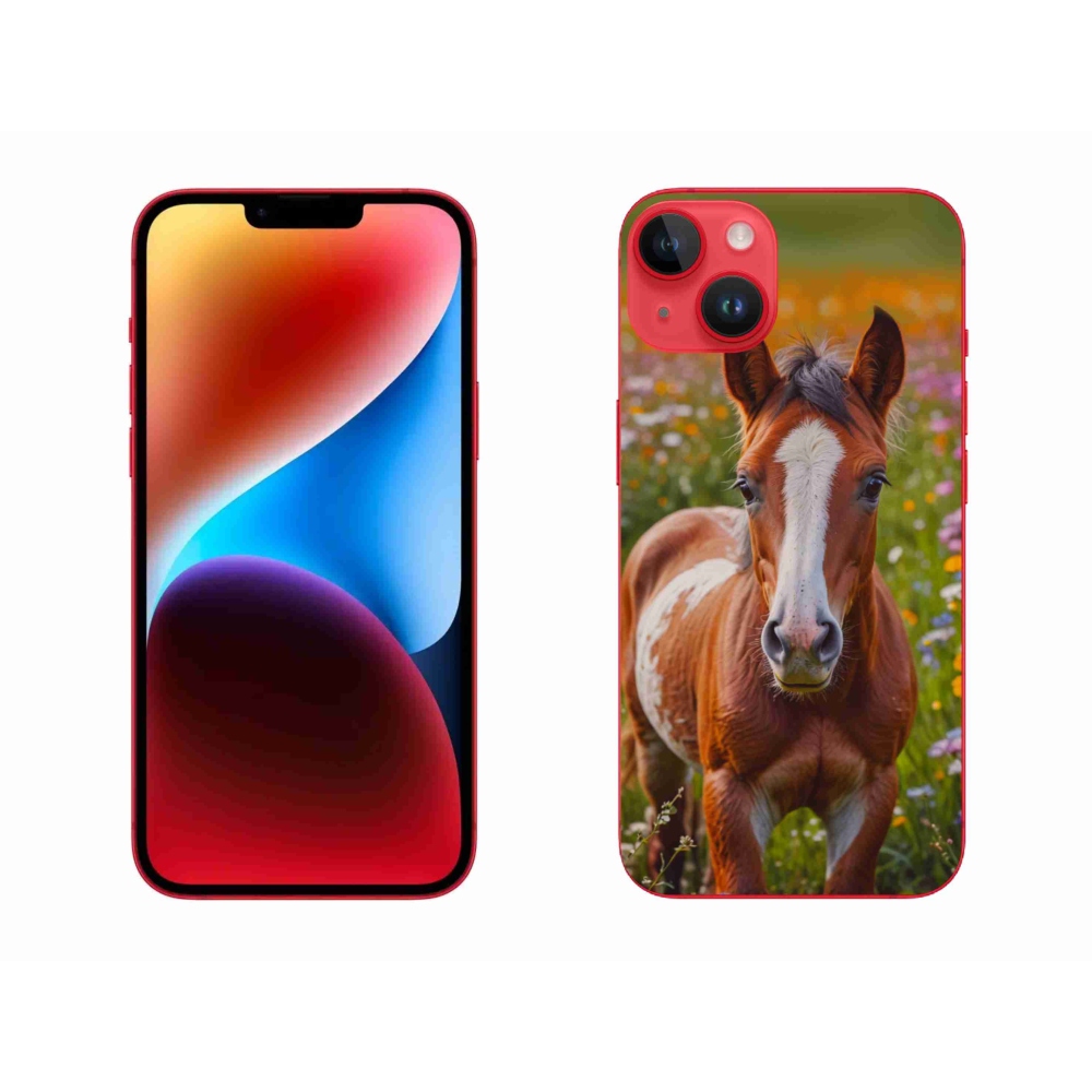 Gelový kryt mmCase na iPhone 14 Plus - roztomilé hříbě