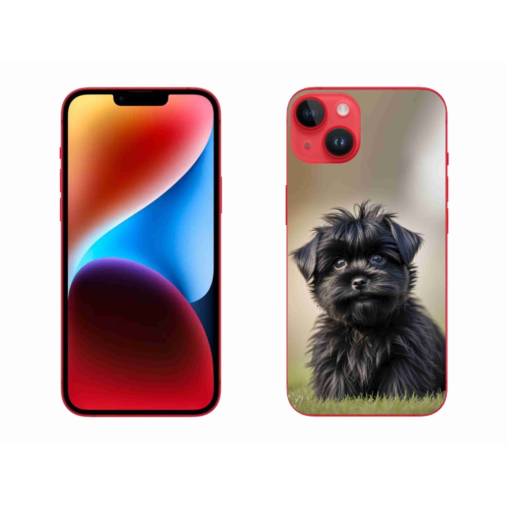 Gelový kryt mmCase na iPhone 14 Plus - roztomilý černý pejsek