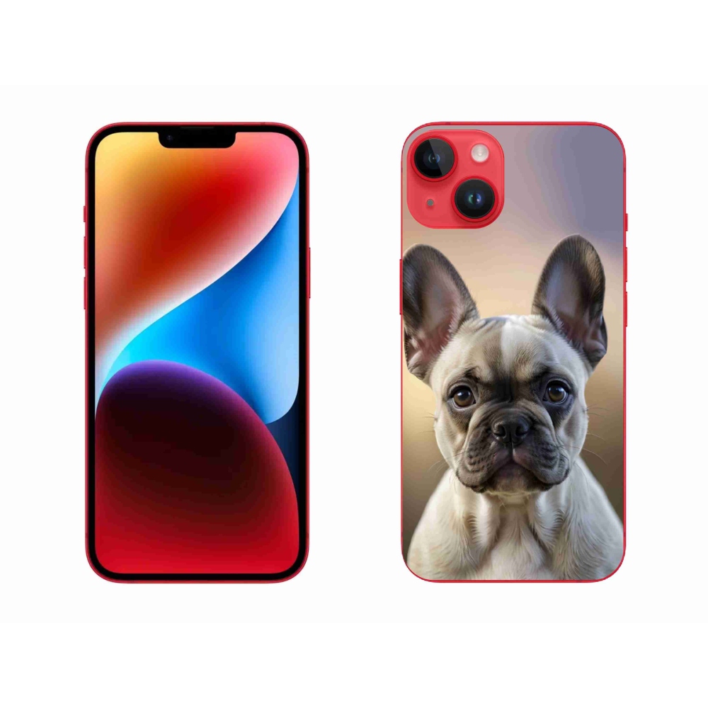 Gelový kryt mmCase na iPhone 14 Plus - roztomilý francouzský buldoček