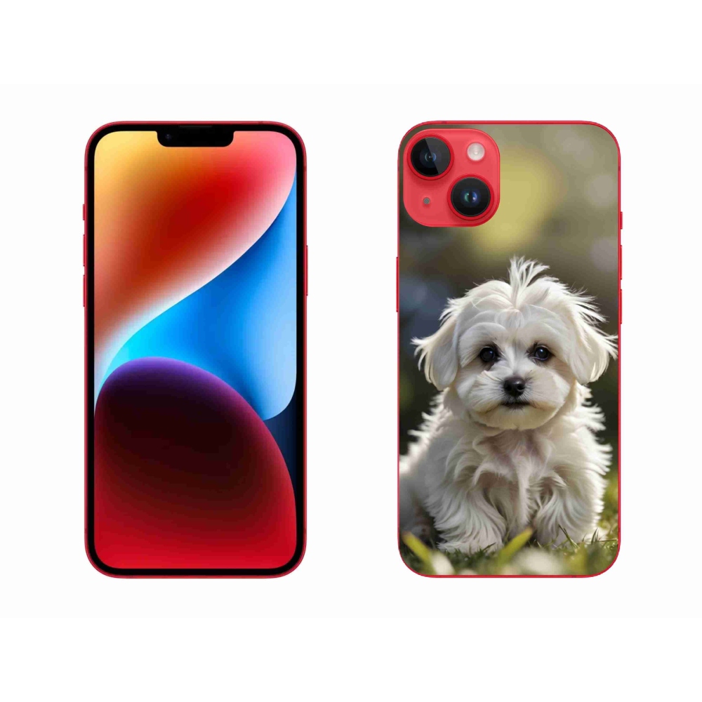 Gelový kryt mmCase na iPhone 14 Plus - roztomilý maltézský psík