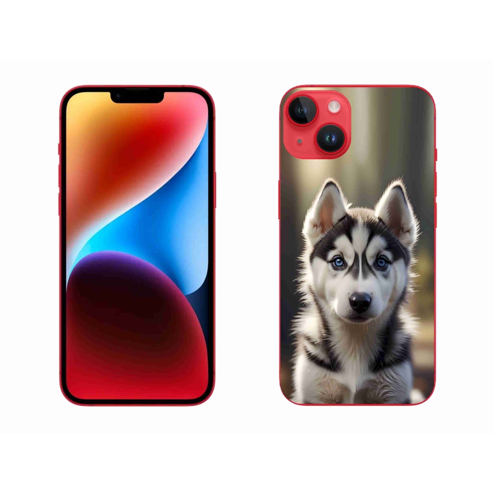 Gelový kryt mmCase na iPhone 14 Plus - roztomilý sibiřský husky