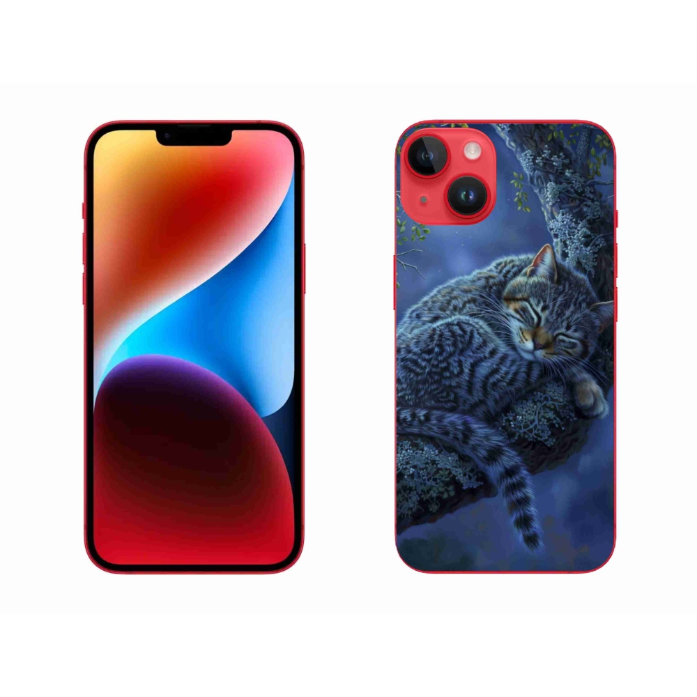 Gelový kryt mmCase na iPhone 14 Plus - spící kočka