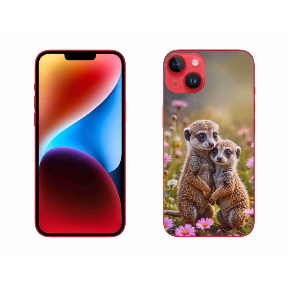 Gelový kryt mmCase na iPhone 14 Plus - surikatí duo