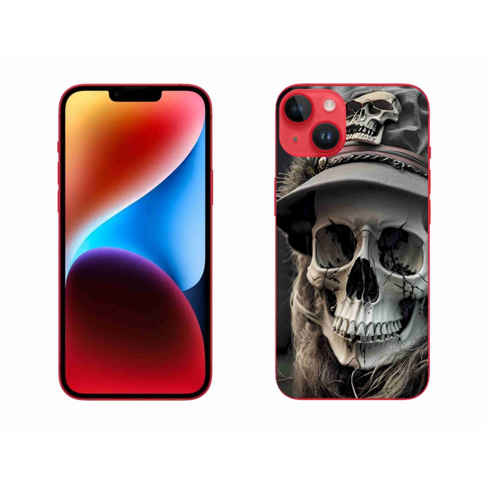 Gelový kryt mmCase na iPhone 14 Plus - temná lebka