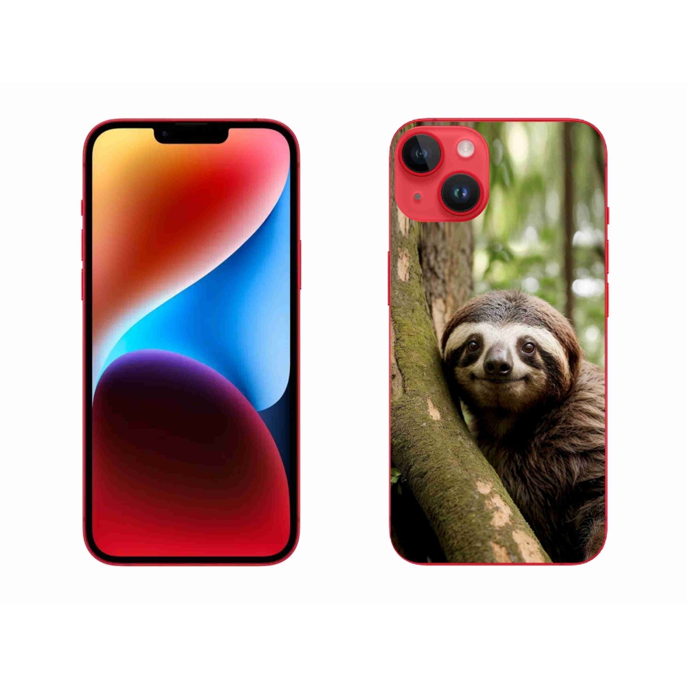 Gelový kryt mmCase na iPhone 14 Plus - usměvavý lenochod
