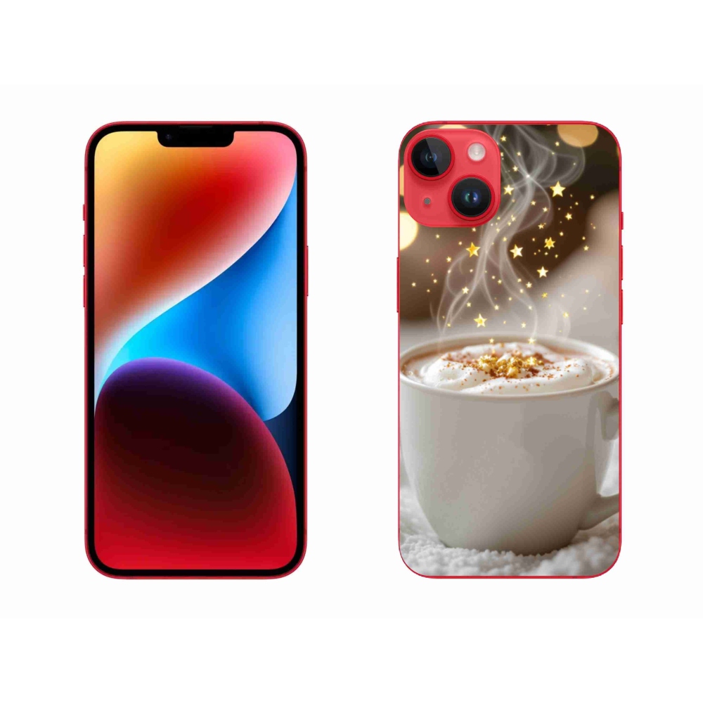 Gelový kryt mmCase na iPhone 14 Plus - vánoční horký nápoj