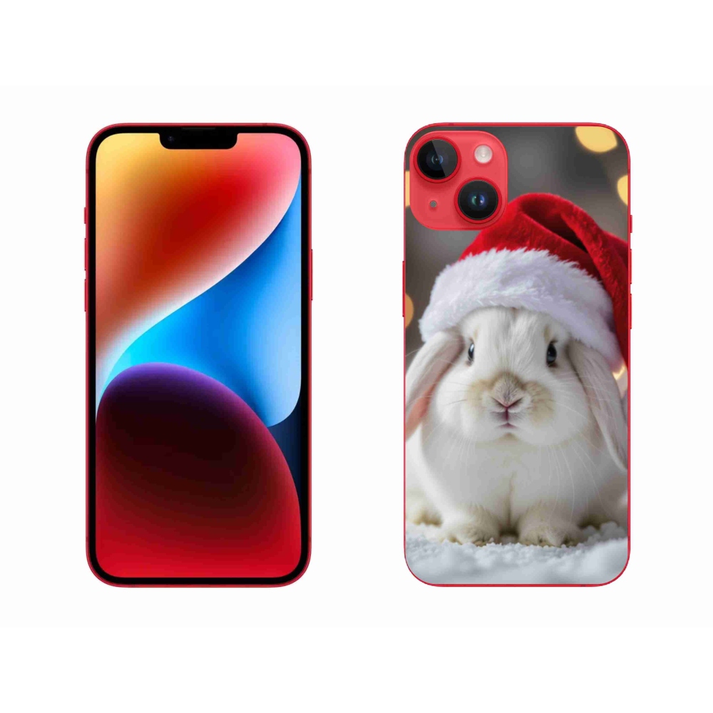 Gelový kryt mmCase na iPhone 14 Plus - vánoční králík
