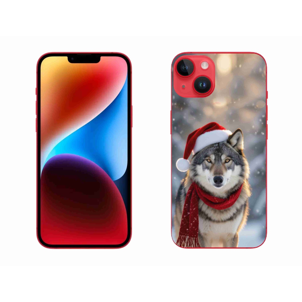 Gelový kryt mmCase na iPhone 14 Plus - vánoční vlk