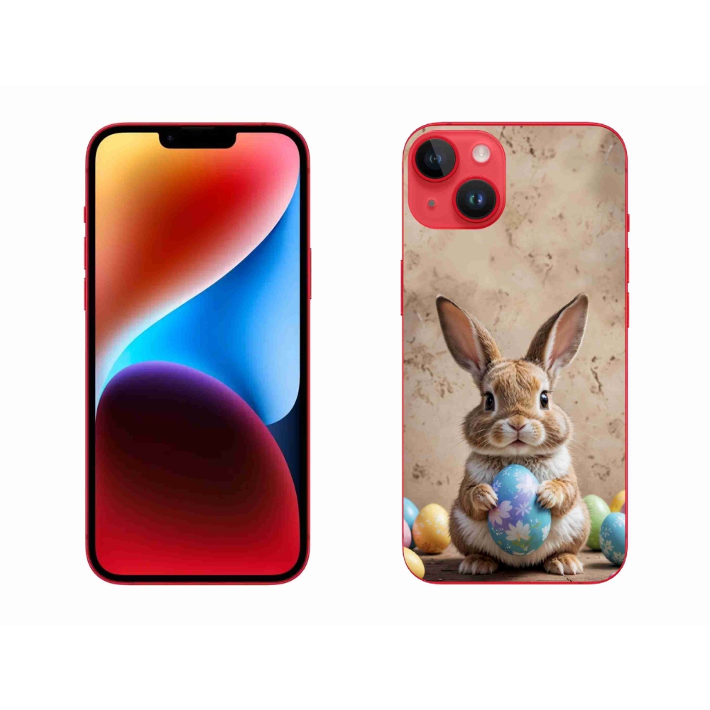 Gelový kryt mmCase na iPhone 14 Plus - velikonoční králíček