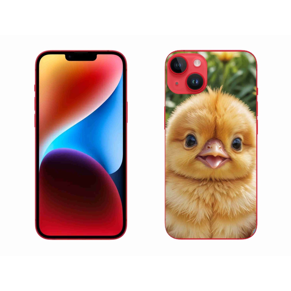 Gelový kryt mmCase na iPhone 14 Plus - veselé kuřátko
