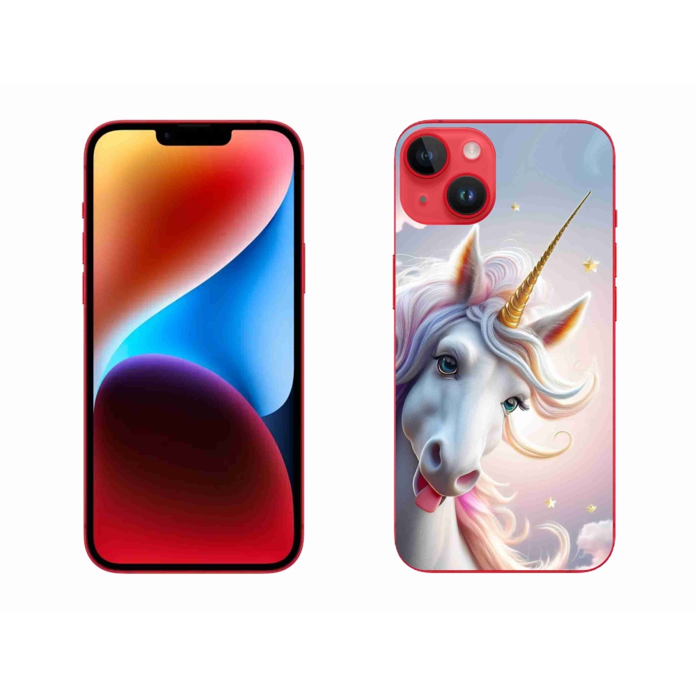 Gelový kryt mmCase na iPhone 14 Plus - veselý jednorožec