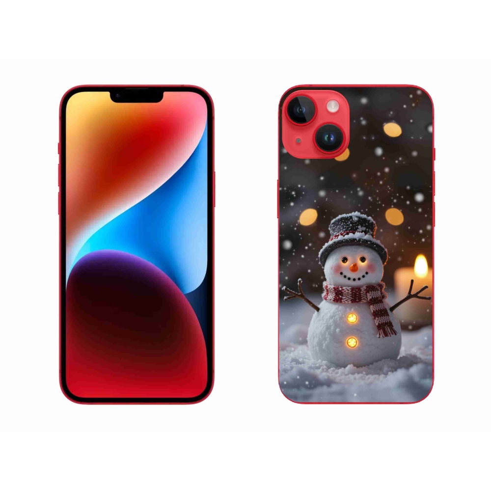 Gelový kryt mmCase na iPhone 14 Plus - veselý sněhulák