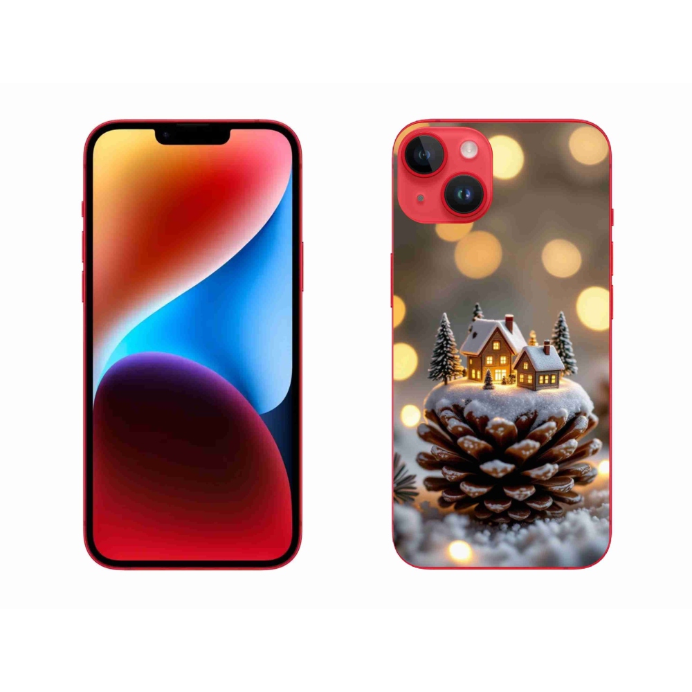 Gelový kryt mmCase na iPhone 14 Plus - zimní vesnička