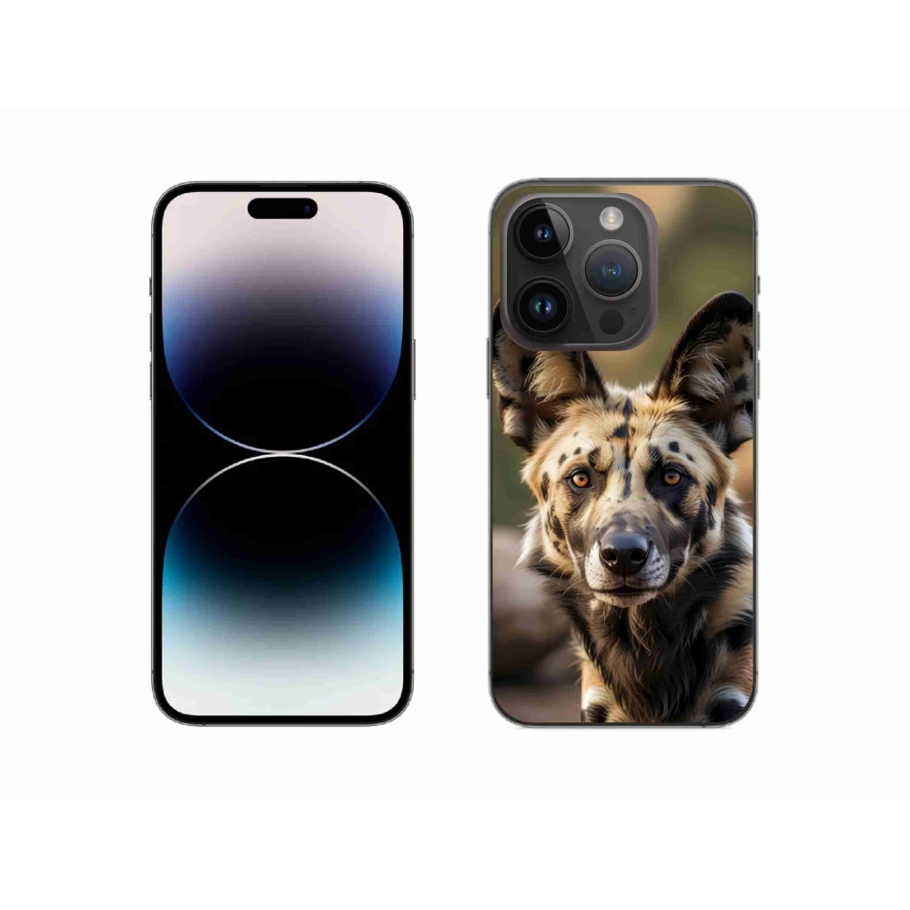 Gelový kryt mmCase na iPhone 14 Pro - africký divoký pes
