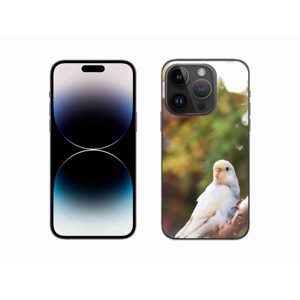 Gelový kryt mmCase na iPhone 14 Pro - andulka bílá