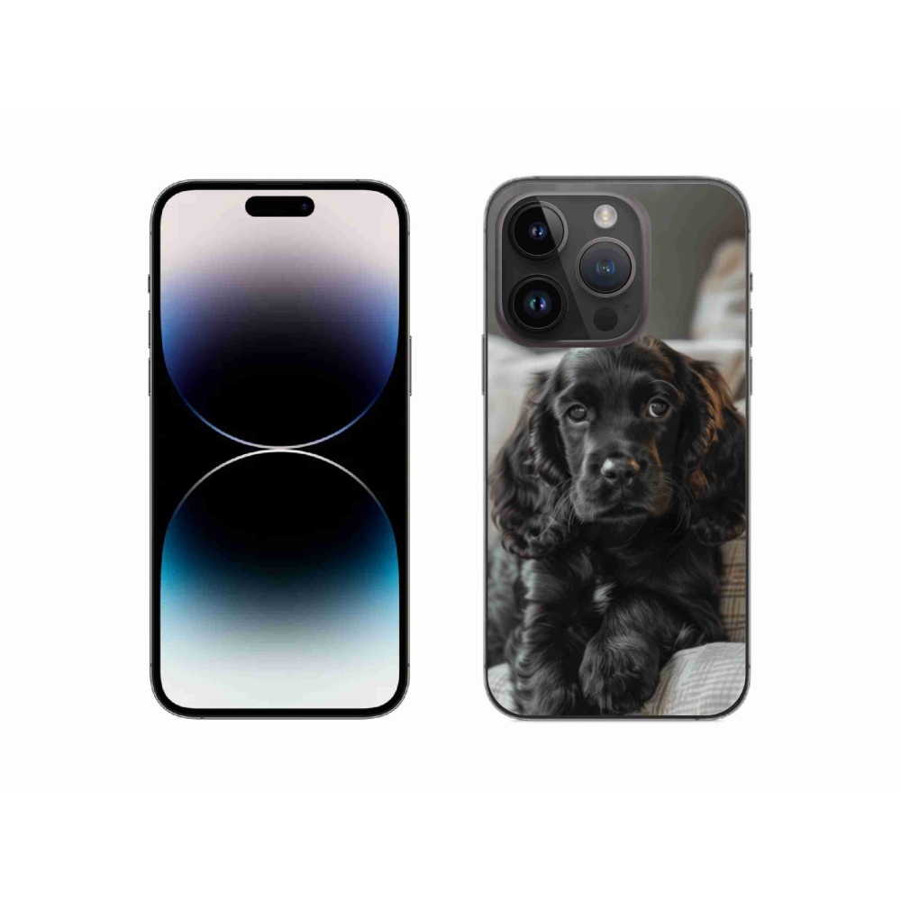 Gelový kryt mmCase na iPhone 14 Pro - anglický kokršpaněl